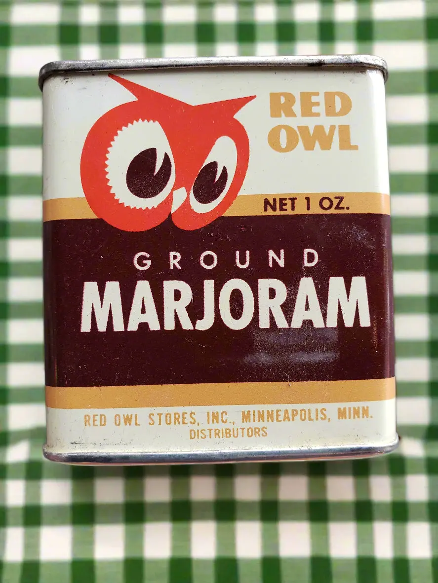 Red Owl Ground Marjoram Tin (1948) 1