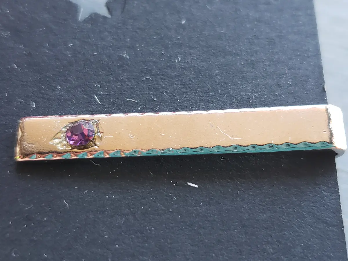 Vintage Tie Bar With Purple Faceted Stone 1