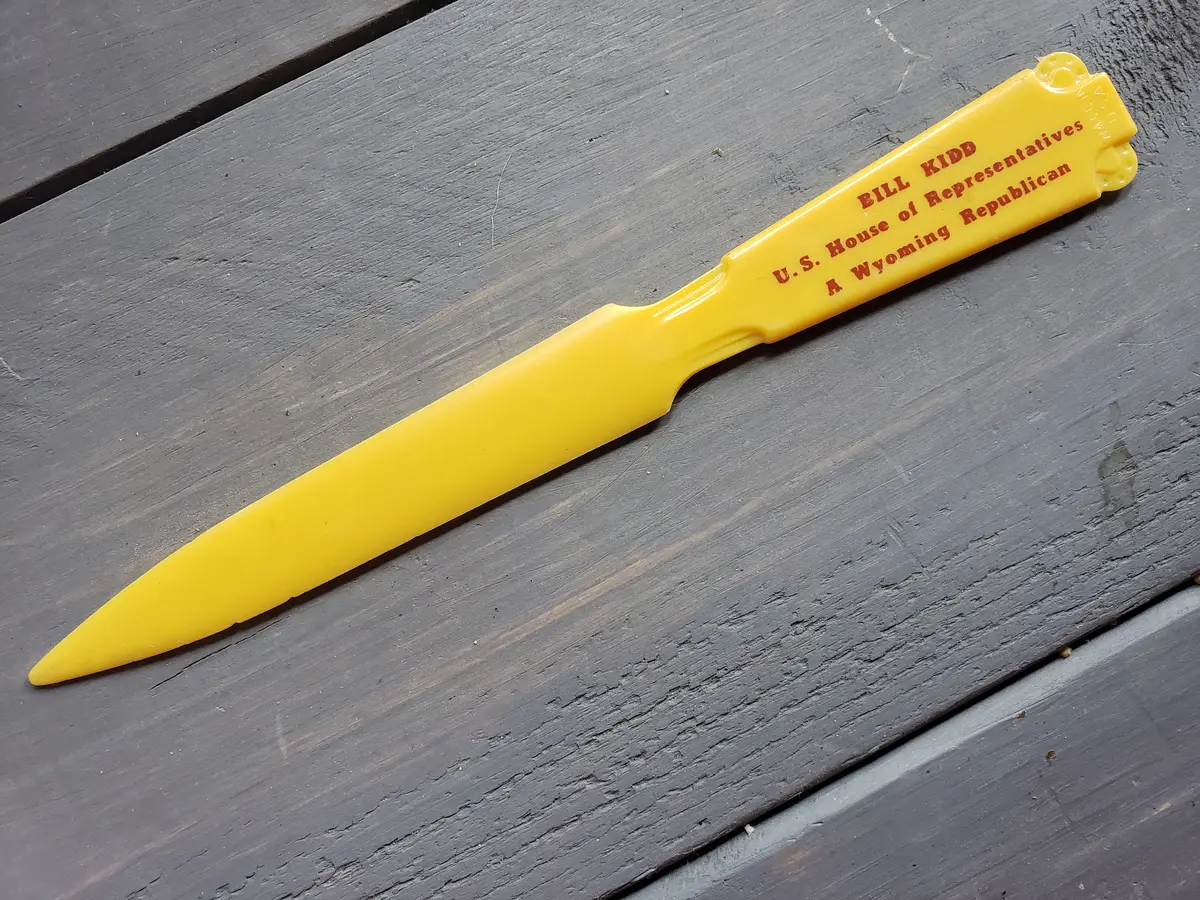 Bill Kidd Wyoming Rep Ad Letter Opener 1