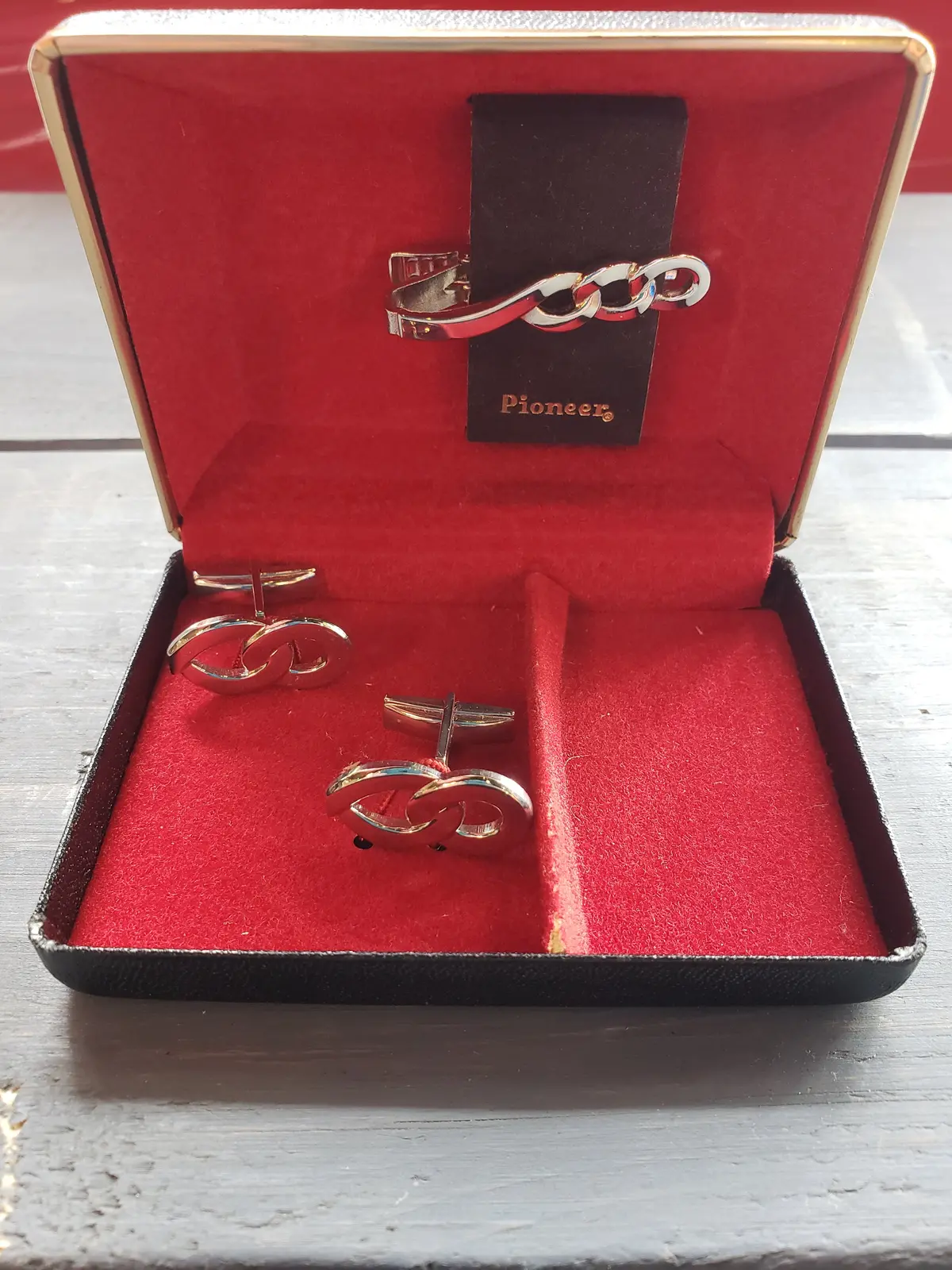Pioneer Brand Cuff Link And Tie Bar Set In Original Box 1