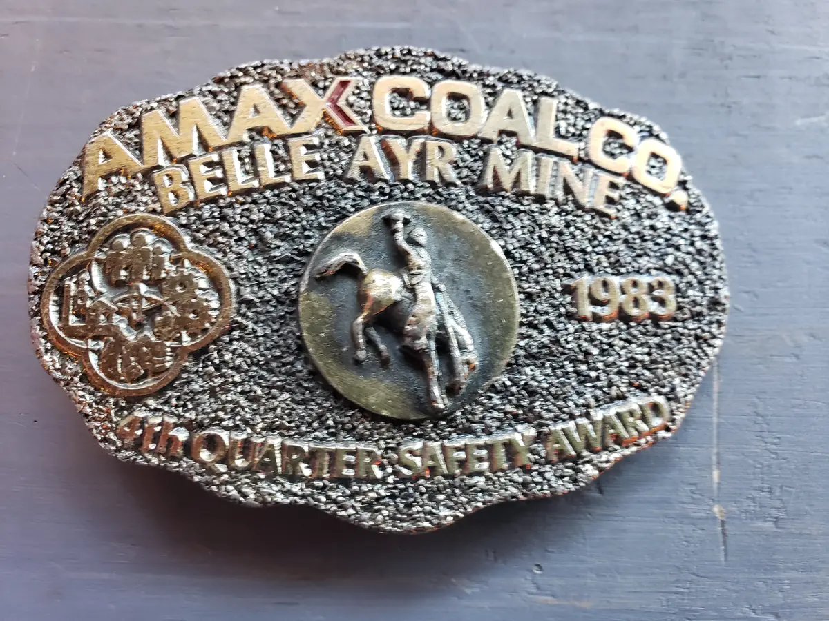 Amax Coal Belle Ayr Mine 1983 Belt Buckle 1