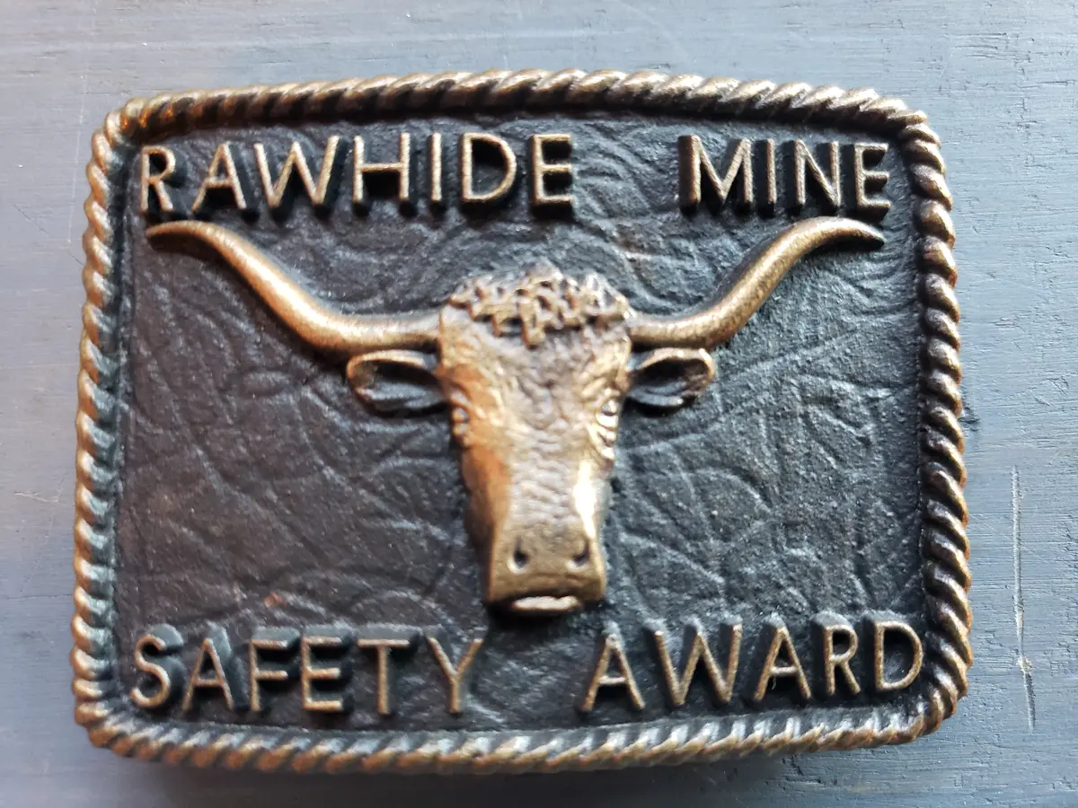 Rawhide Mine Safety Award Belt Buckle 1