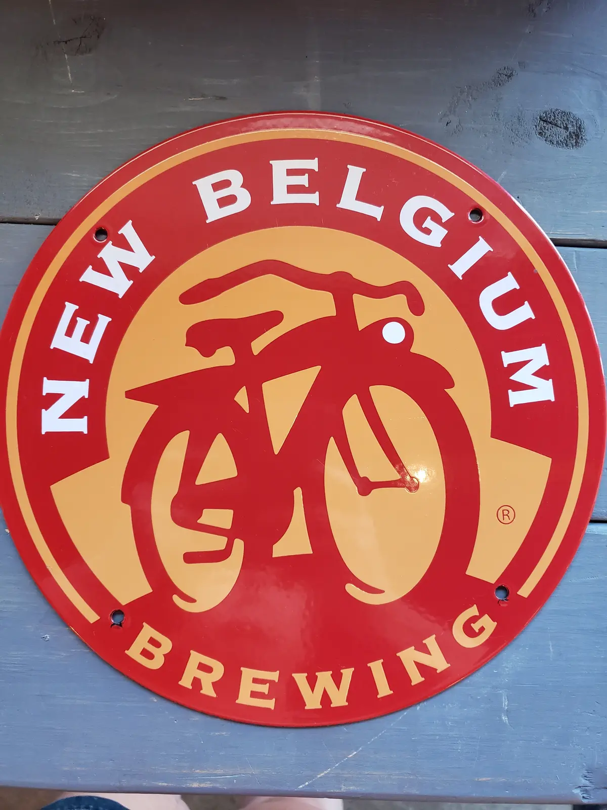 New Belgium Brewing Round Porcelain Sign 1