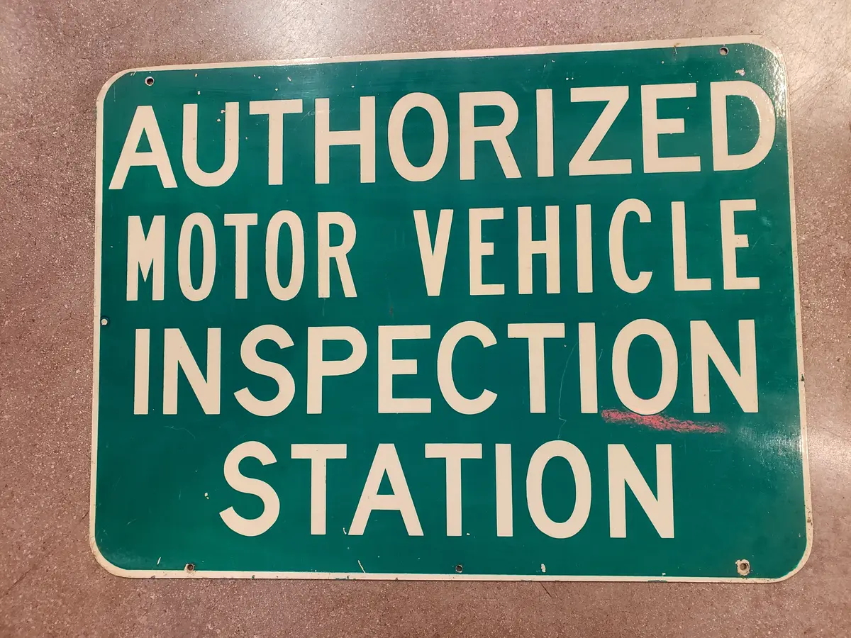 Authorized Motor Vehicle Inspection Station Double Sided Sign 1