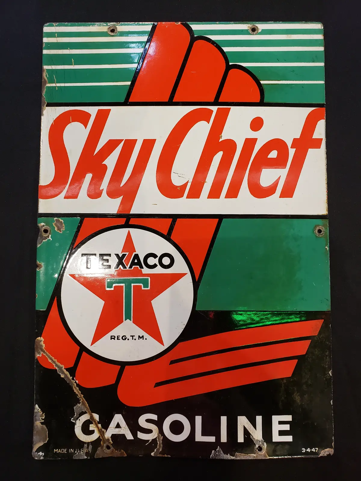 Original Sky Chief Gas Pump Plate 1