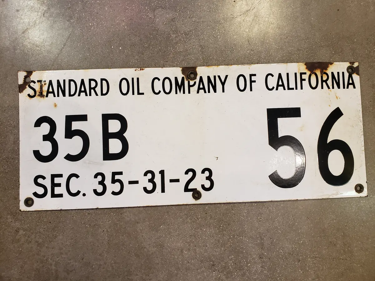 Standard Oii Company Of California Oil Lease Sign 1