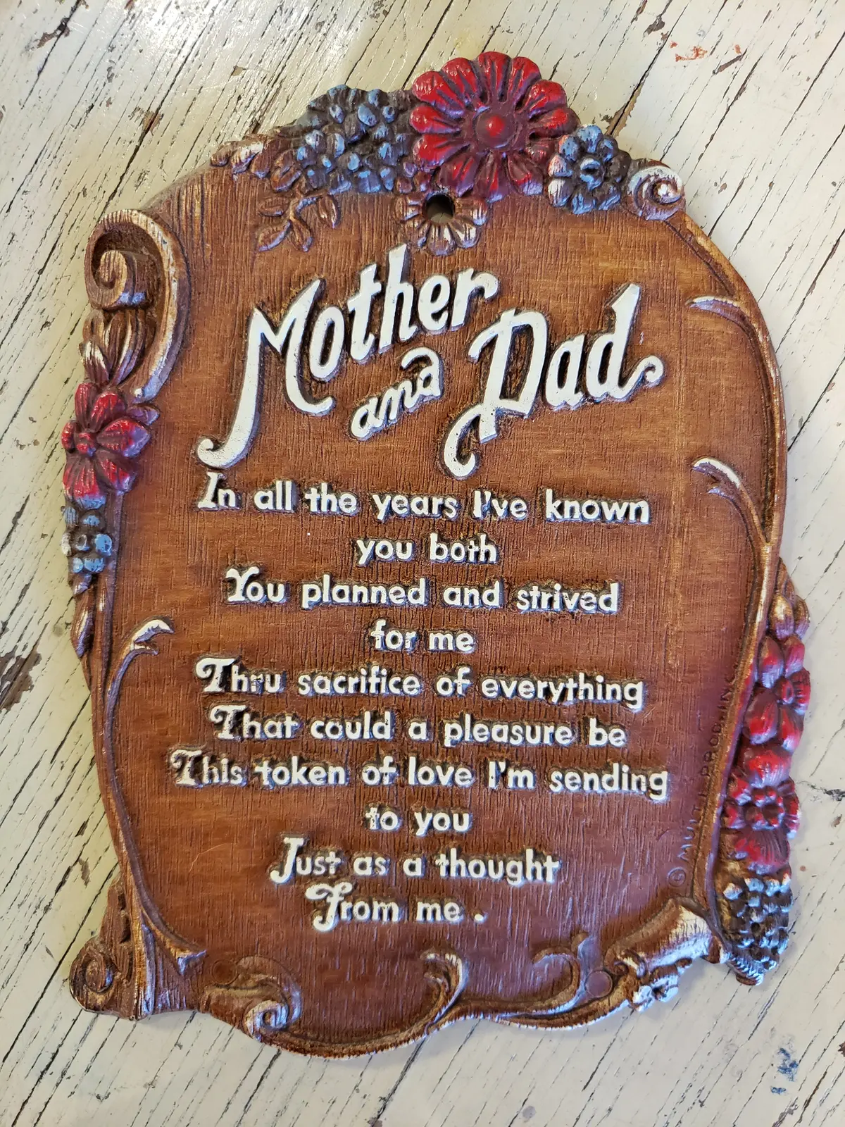 Mother And Dad Plaque 1