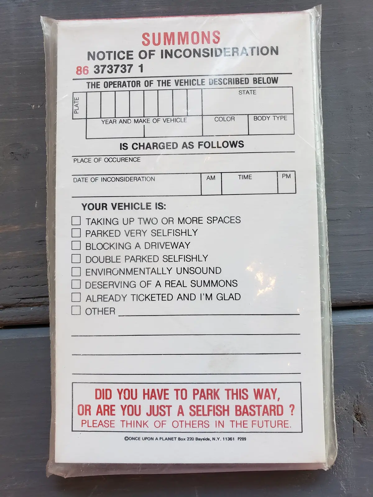 Notice Of Inconsideration Bad Driver Summons Slips 1