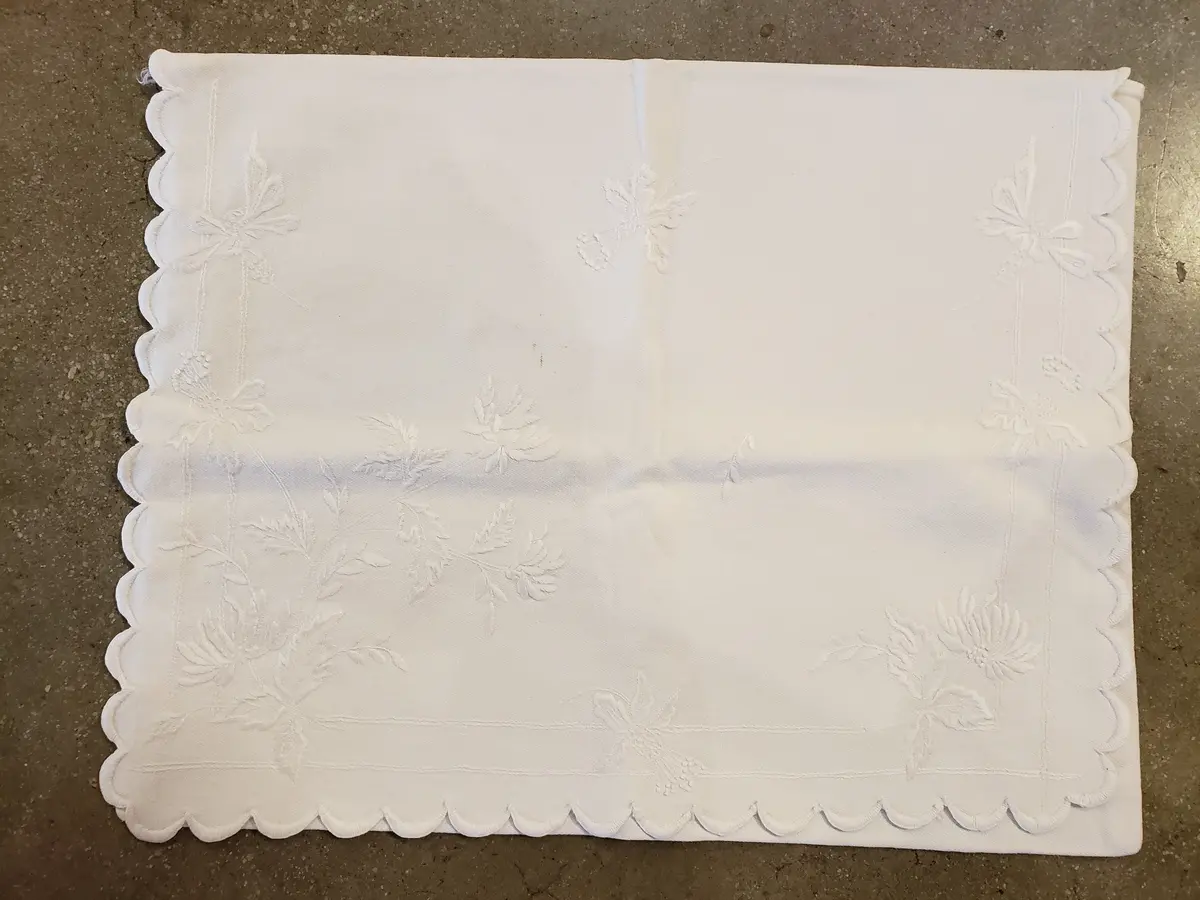 Embroidered Irish Linen Lingerie Bag Vintage 1
