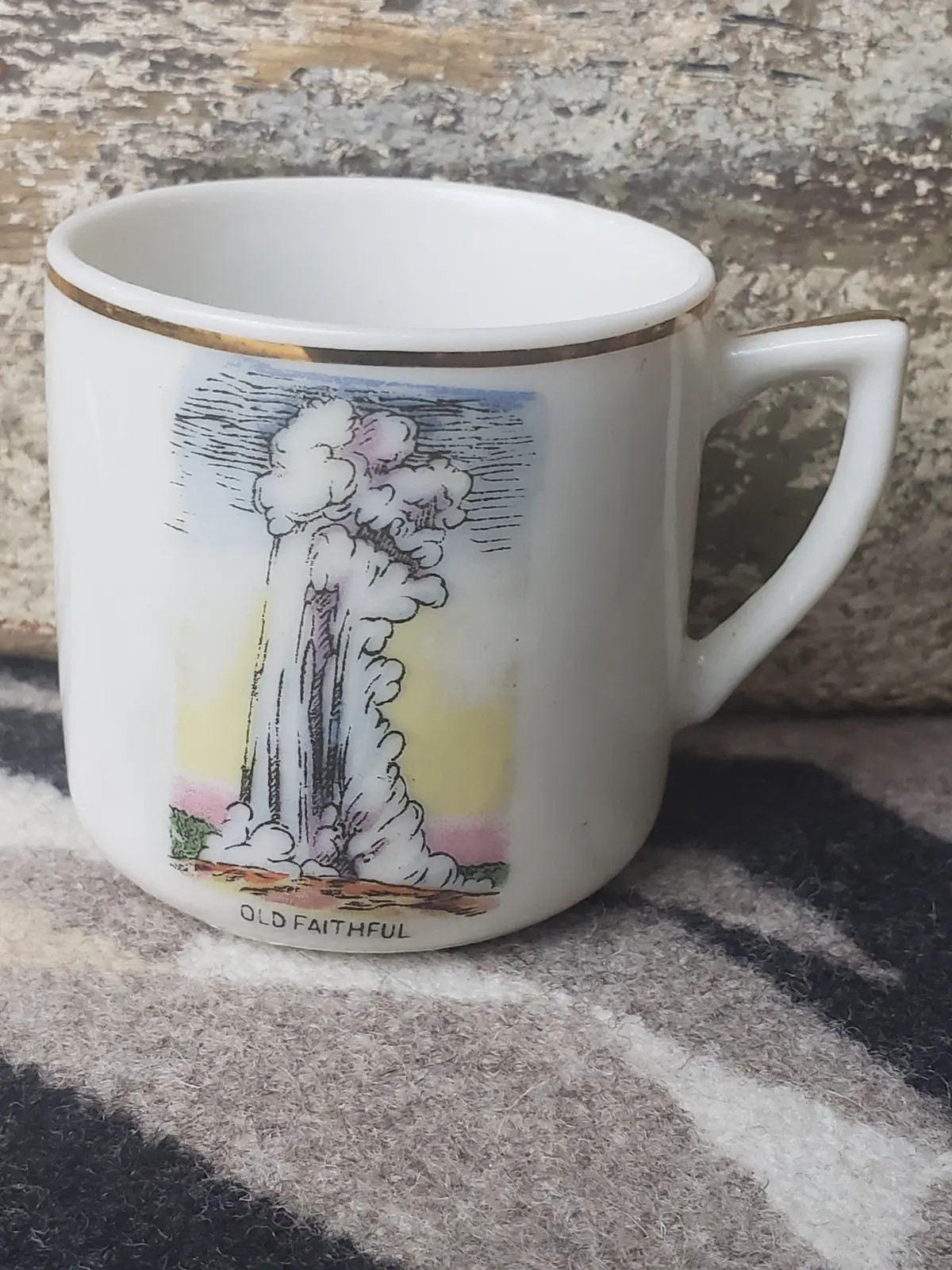 Old Faithful Mini Mug Souvenir Vintage 1