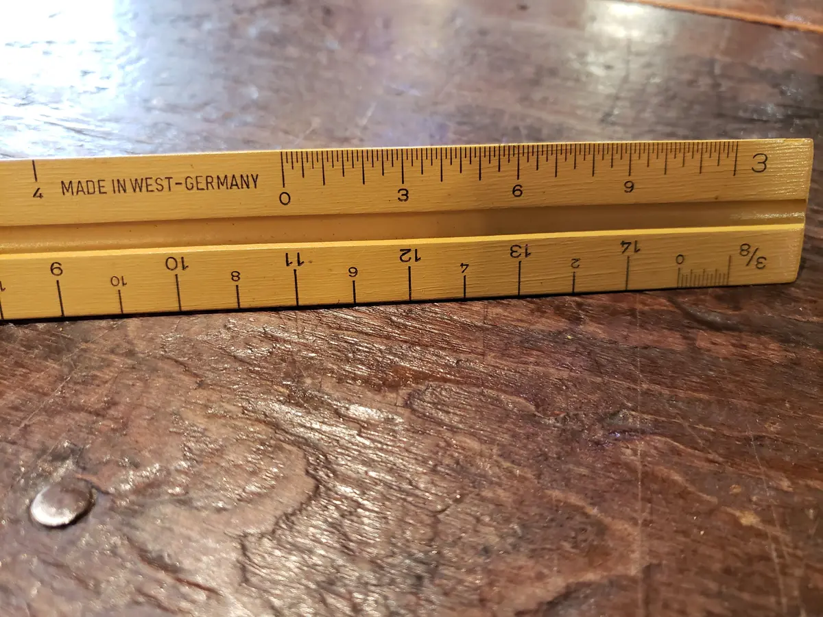3 Sided Ruler Germany (Pearwood) 1