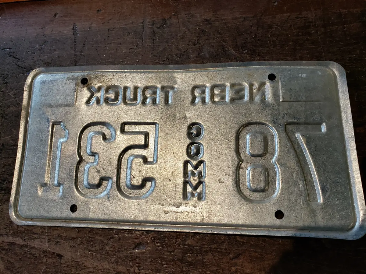 1996 Nebraska Commercial Truck License Plate 78 Comm 531 2