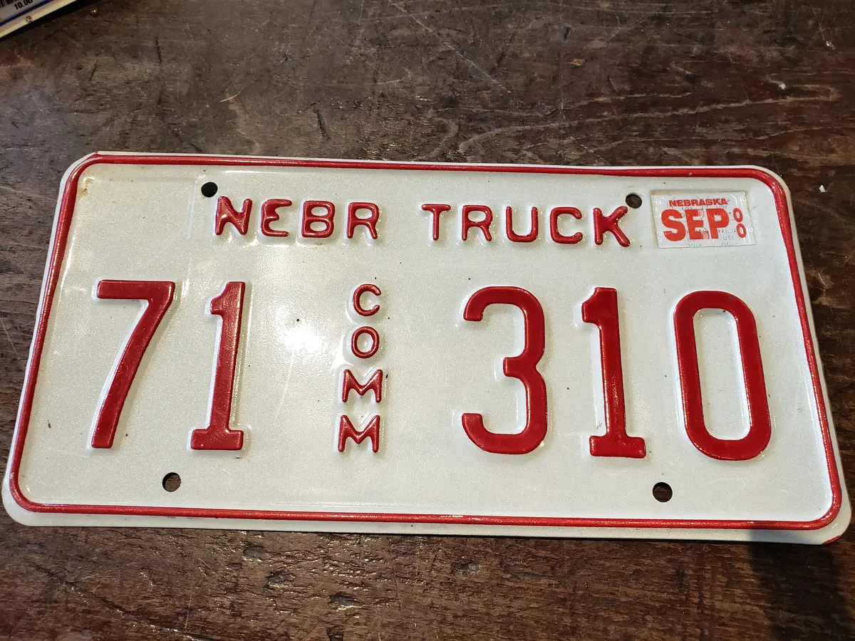 2000 Nebraska Commercial License Plate #71 310 1