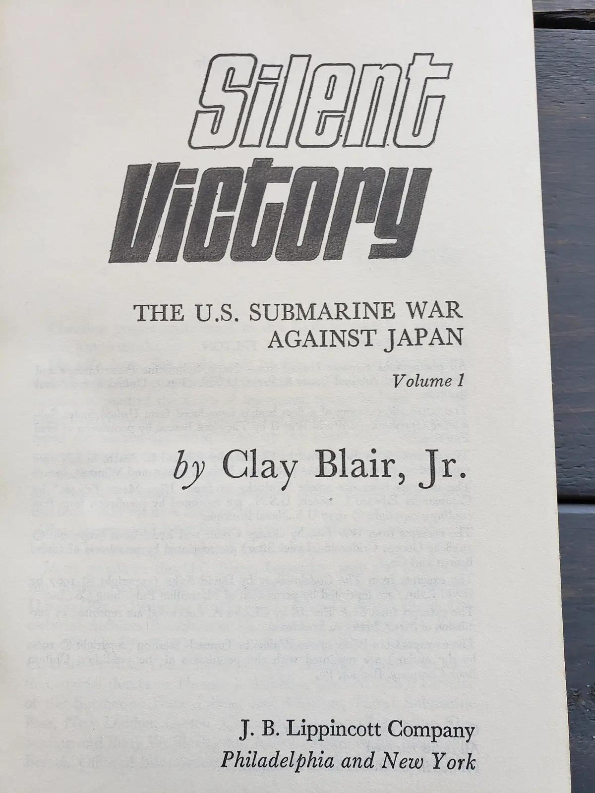 Silent Victory  Vol. 1 By Clay Blair Jr. 1