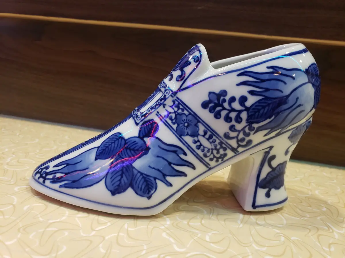 Blue White China Vintage Shoe 1