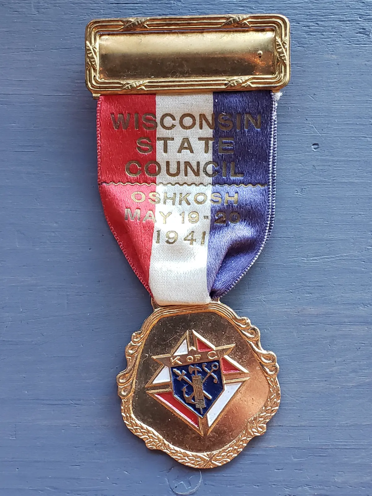 1941 Knights Of Columbus Wisconsin State Council Medal 1