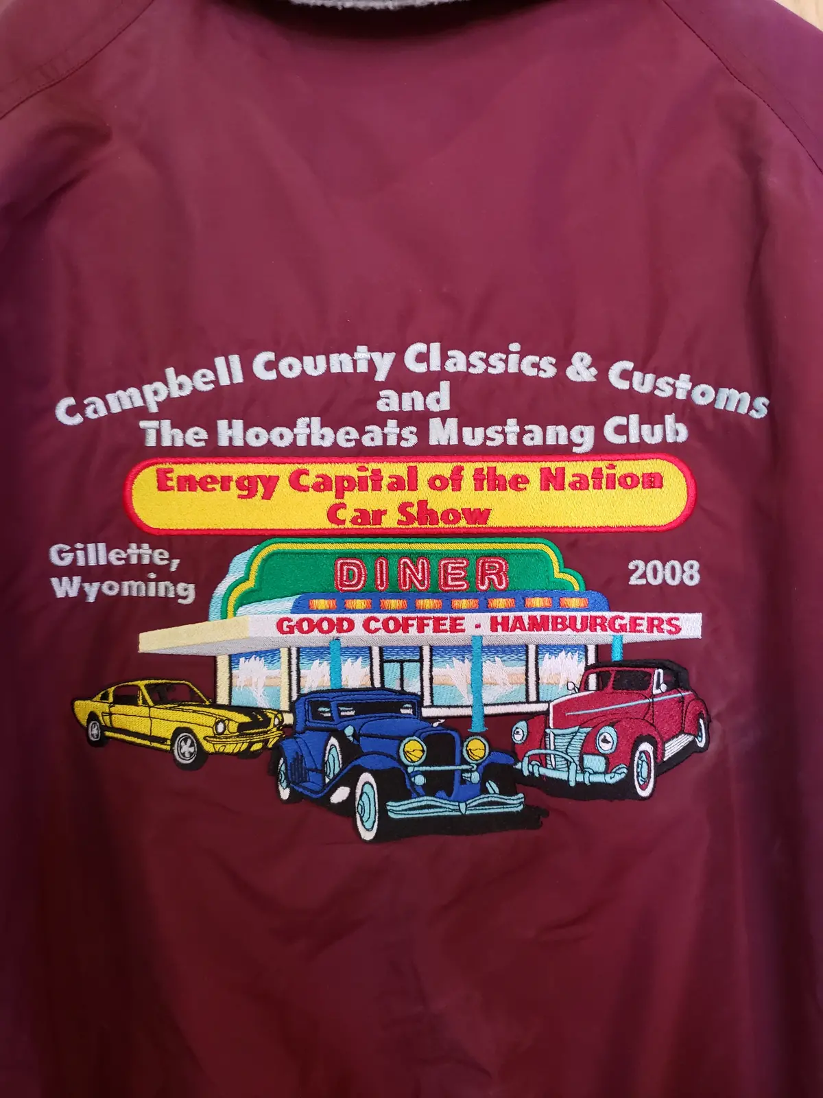 Maroon 2008 Car Club Jacket Xl Campbell County Customs & Classics/ Hoofbeats Mustang Club 1