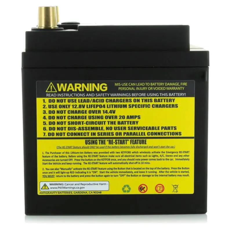 Antigravity Batteries - H6/Group 48 Lithium Car Battery W/Re-Start (40 Amp Hours) 1