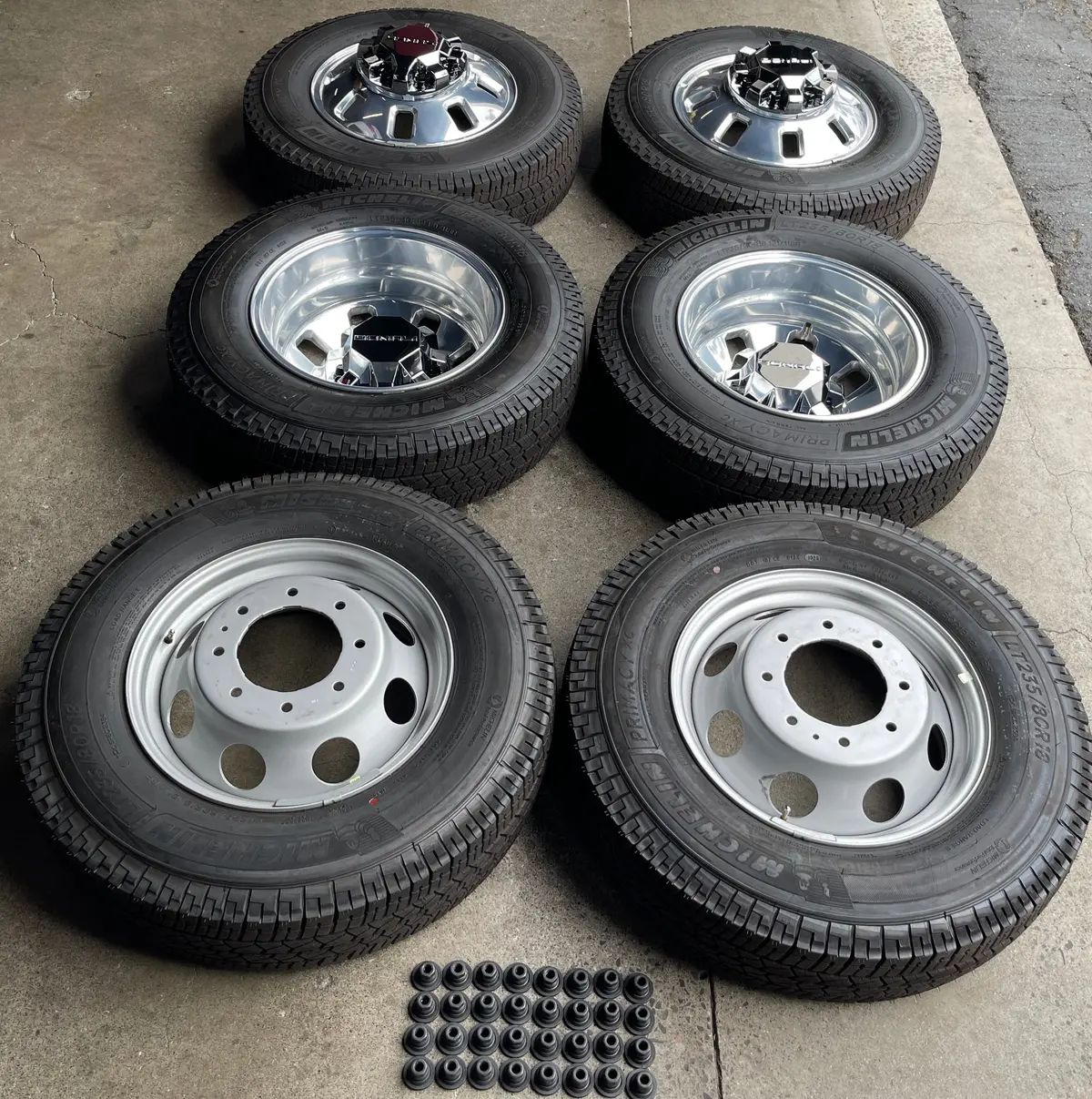 Sold Six 2025 Gmc Sierra 3500 Hd Denali Dually Factory 18 Wheels Tires Rims Oem 8X210 1