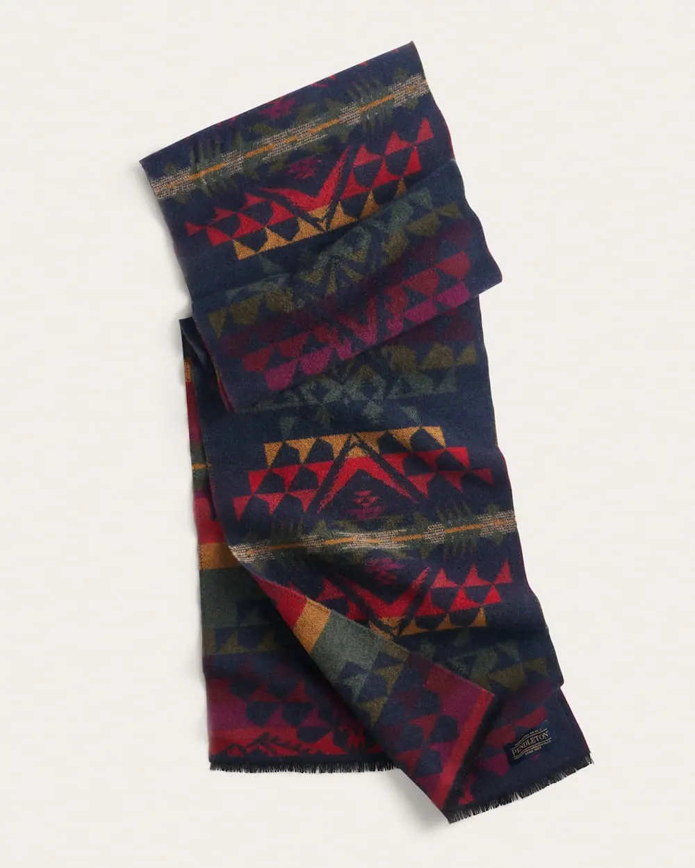 Pendleton Jacquard Scarf In Autumn Birch Navy 1