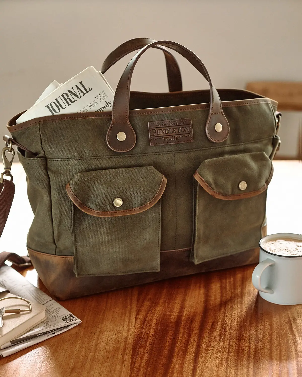 Pendleton Olive Messenger Bag 1