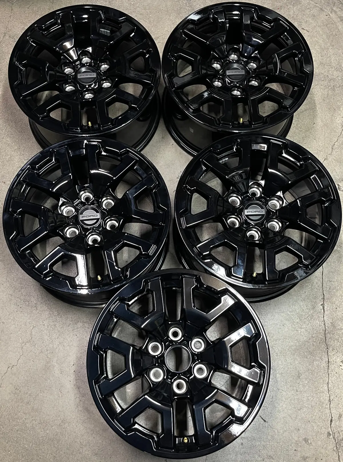 Five 2025 Ford Bronco R F150 Raptor R Factory 17 Wheels Oem Rims Black 6X135 Nb3v1007ab 1