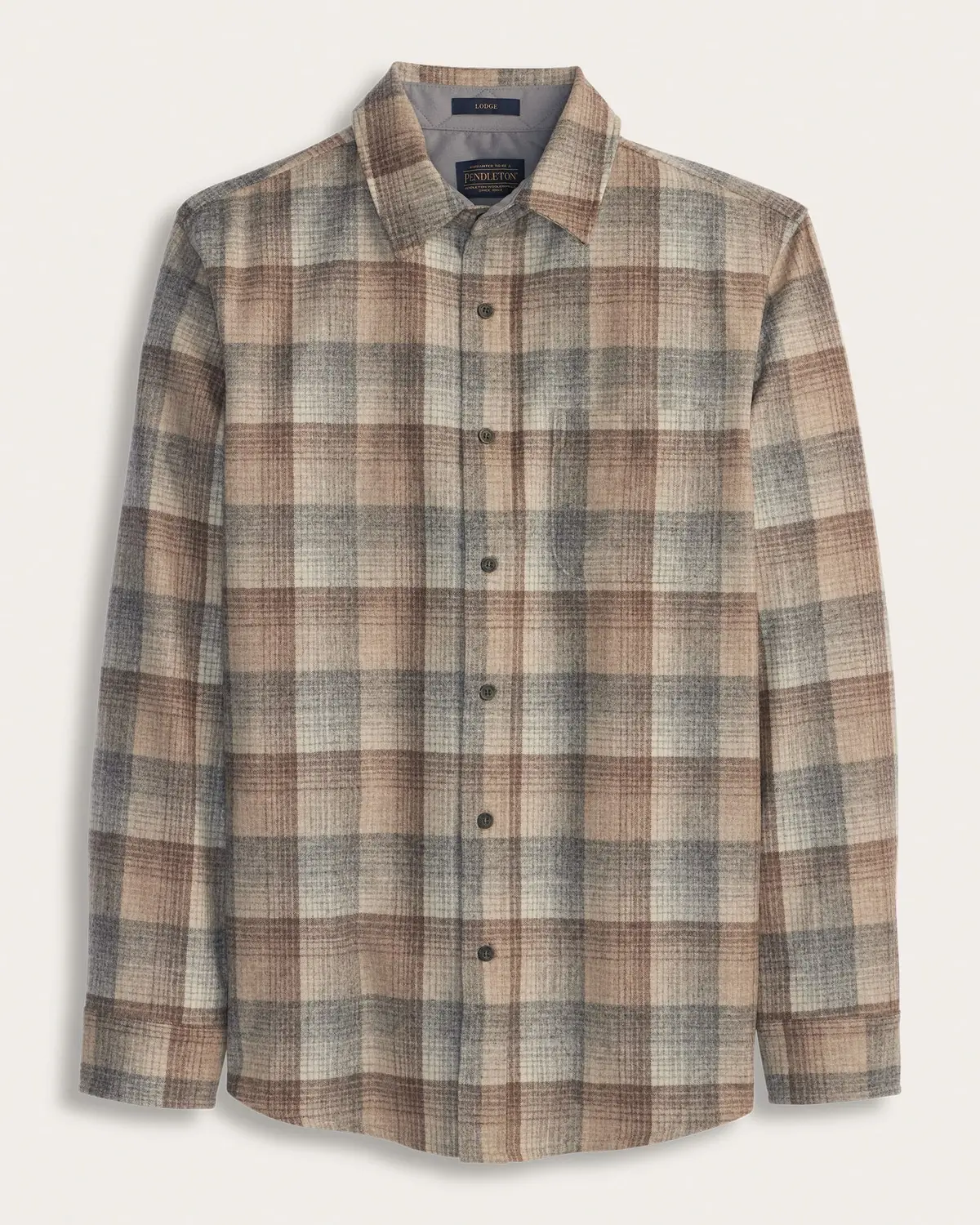 Pendleton Men's Lodge Shirt In Tan/Grey Ombre 1