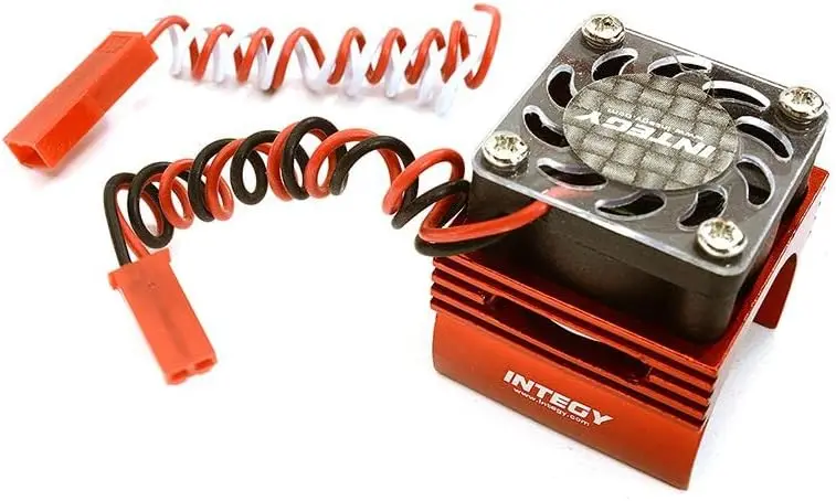 Integy C23141red Super Brushless Motor Heatsink+Cooling Fan Traxxas 1/16 Erevo,Slash 1
