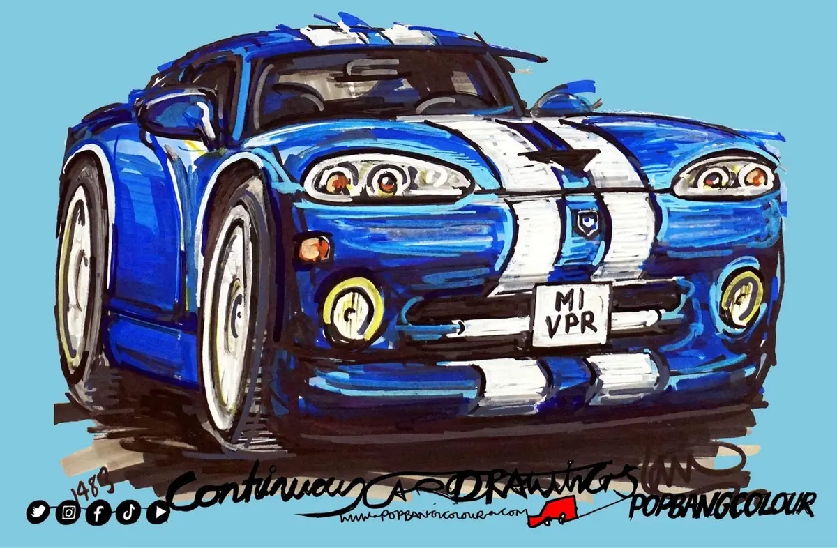 Dodge Viper Gts | #Continuouscar Metal Print | 30Cm X 20Cmr 1
