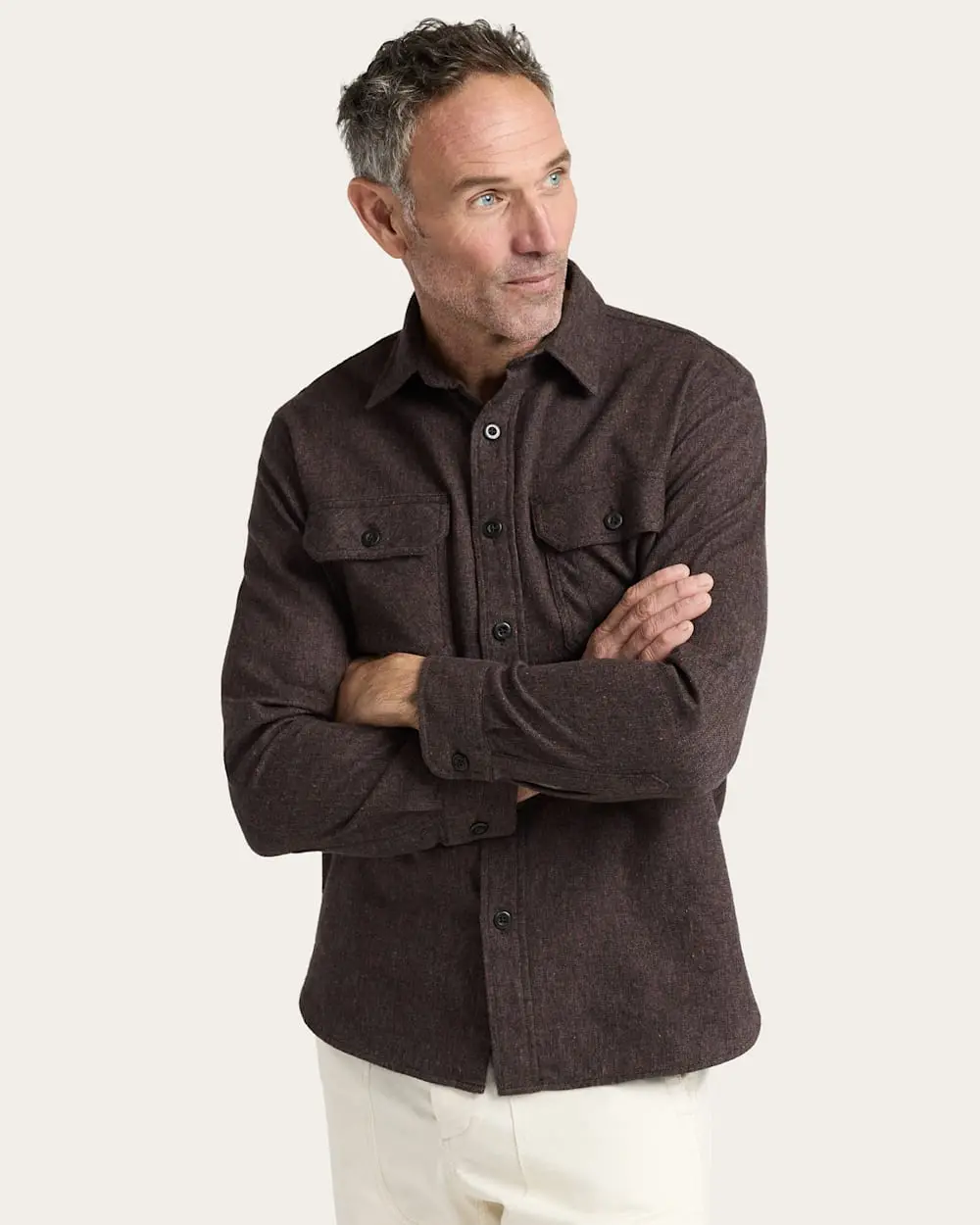 Pendleton Men's Burnside Flannel Shirt In Brown Heather 1