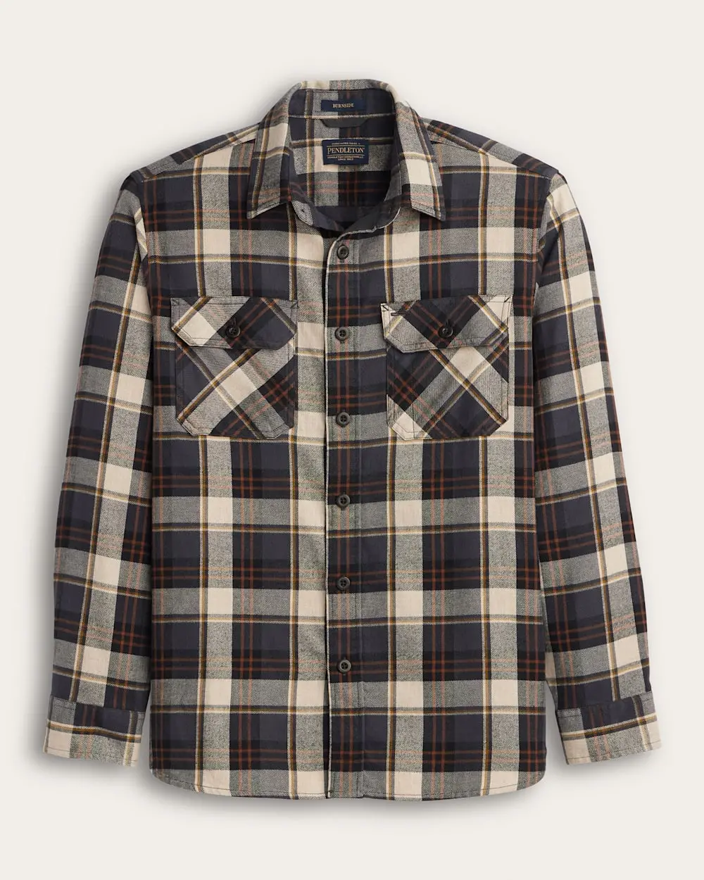Pendleton Men's Burnside Flannel Shirt In Natural/Charcoal Plaid 1