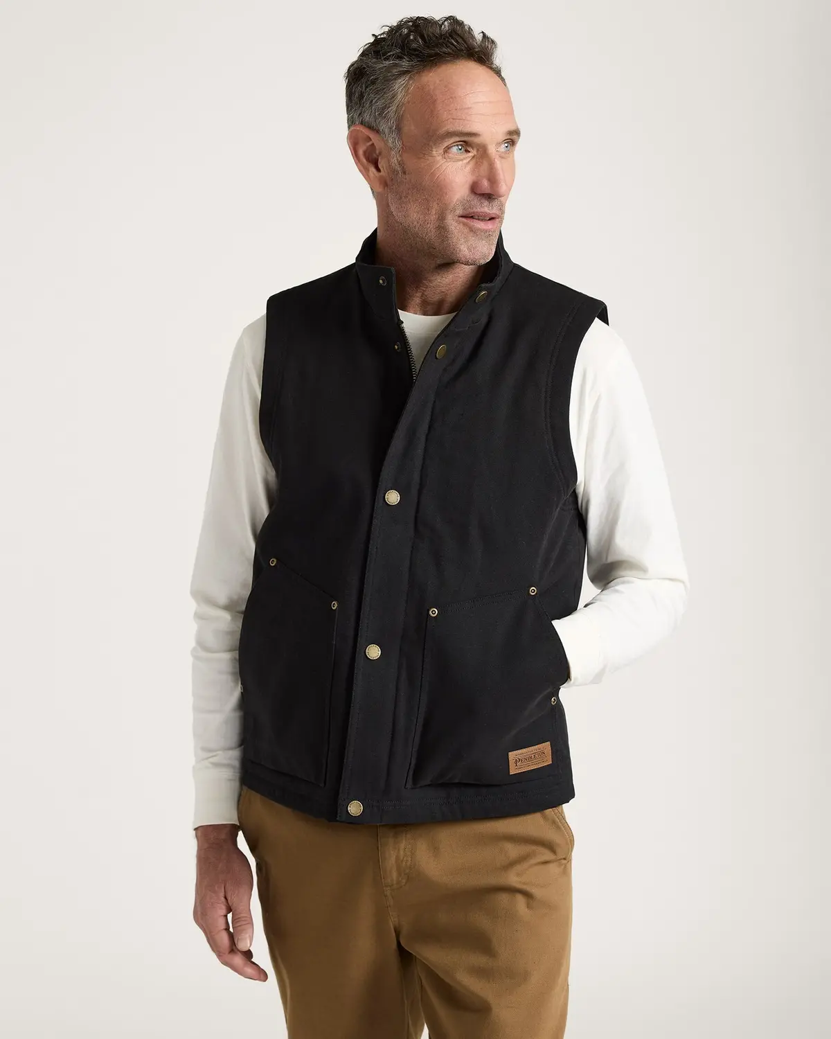 Pendleton Men's Pine Grove Canvas Vest In Black 1