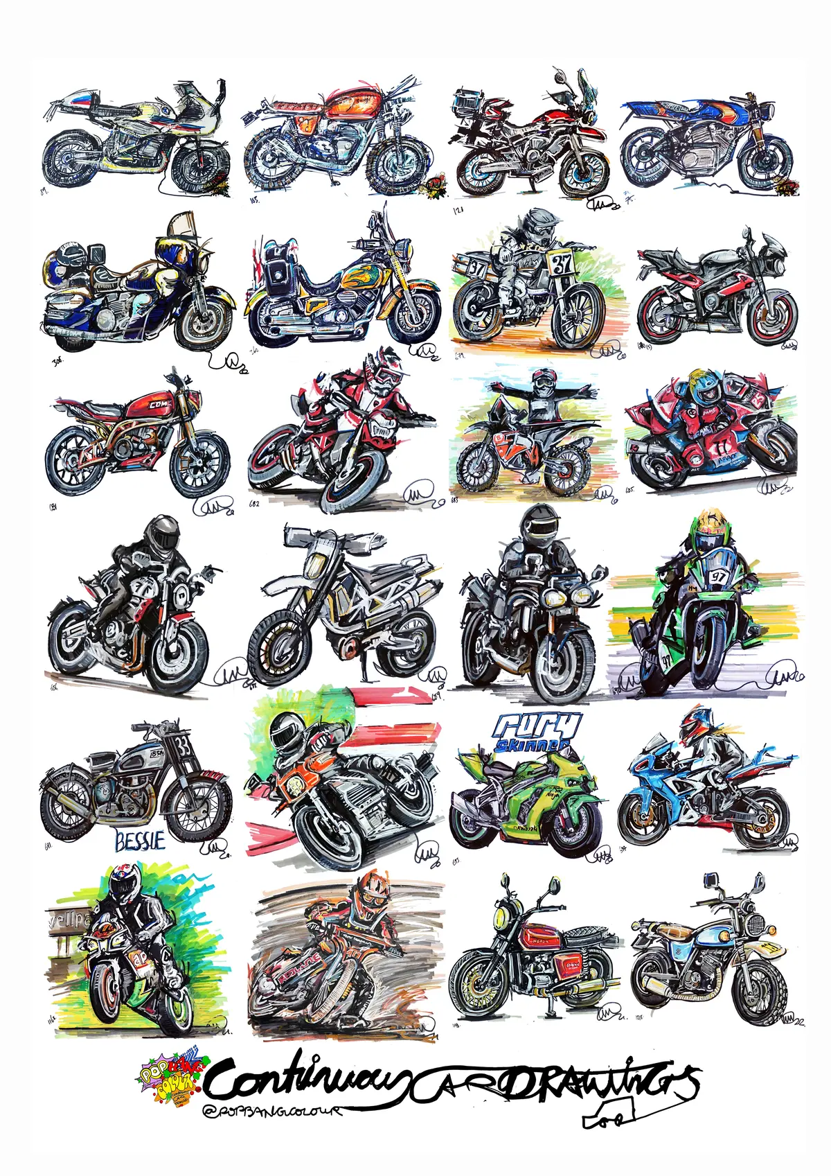 #Continuouscar Poster Print Collection | Motorcycles 1