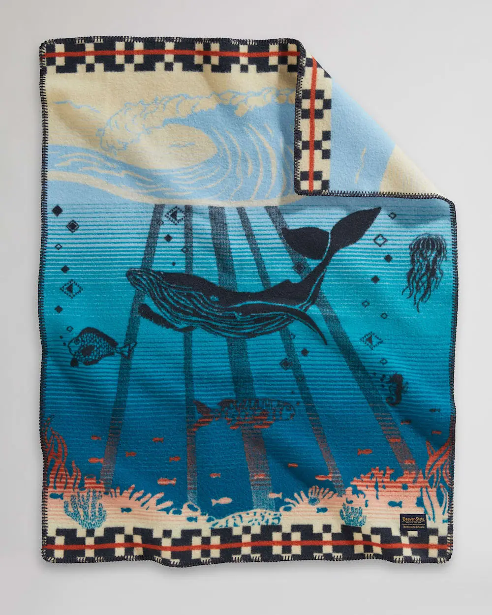 Pendleton Jacquard Crib Blanket In Tide School 1