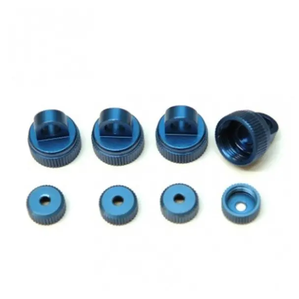 Strc Alum Upper (4) & Lower (4) Shock Caps Blue 1
