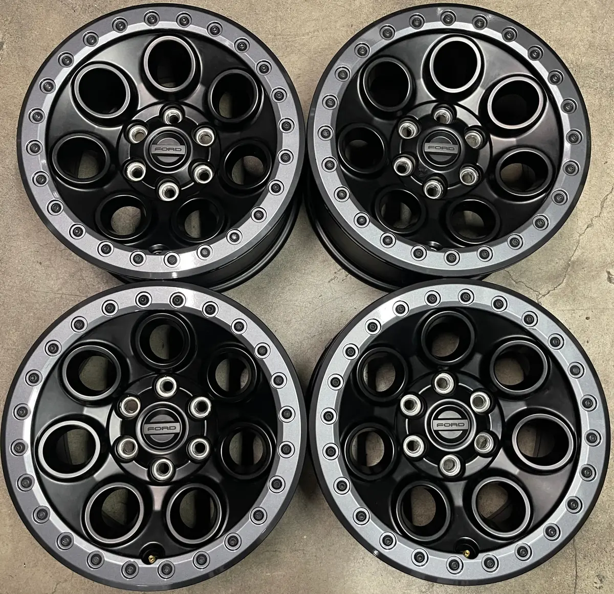 Four 2025 Ford F150 Raptor Factory 17 Wheels Oem Rims Bead Lock Black Rl3v1007cb 1