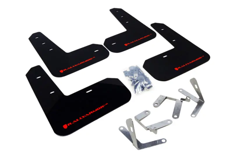 Rally Armor - Subaru 13-20 Brz - Polyurethane Mud Flaps (Black W/ Red Logo) 1