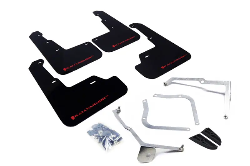 Rally Armor - Subaru 15-21 Wrx & Sti - Urethane Mud Flaps (Black W/ Red Logo) 1
