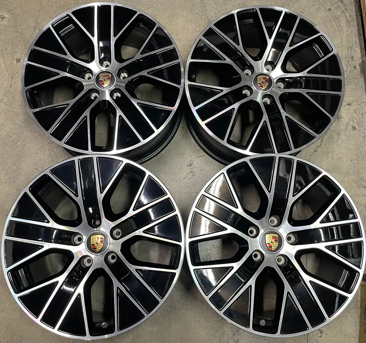 Sold Four 2023 Porsche Taycan Factory 20 Wheels Aero Oem Rims 9J1601025j 9J1601025k 1