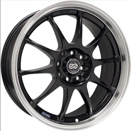 Enkei J10 16X7 4X100/114.3 42Mm Offset 72.62Mm Bore Dia Matte Black W/ Machined Lip Wheel 1