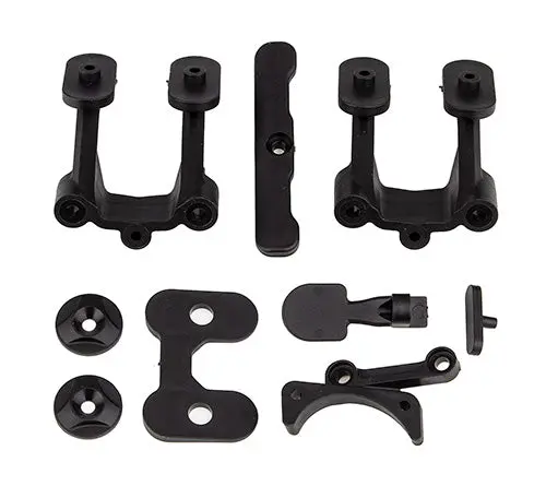 Team Associated Rc10b74.2 Rear Body Mount, Wing Mounts, Bumper, Fan Mount 1
