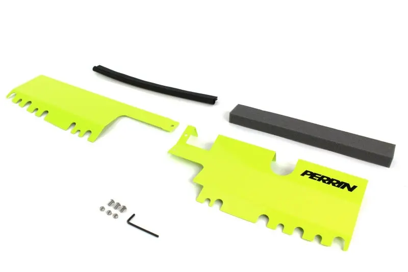 Perrin Radiator Shroud (With Oem Intake Scoop) Neon Yellow - Fits 15-21 Subaru Wrx/Sti 1