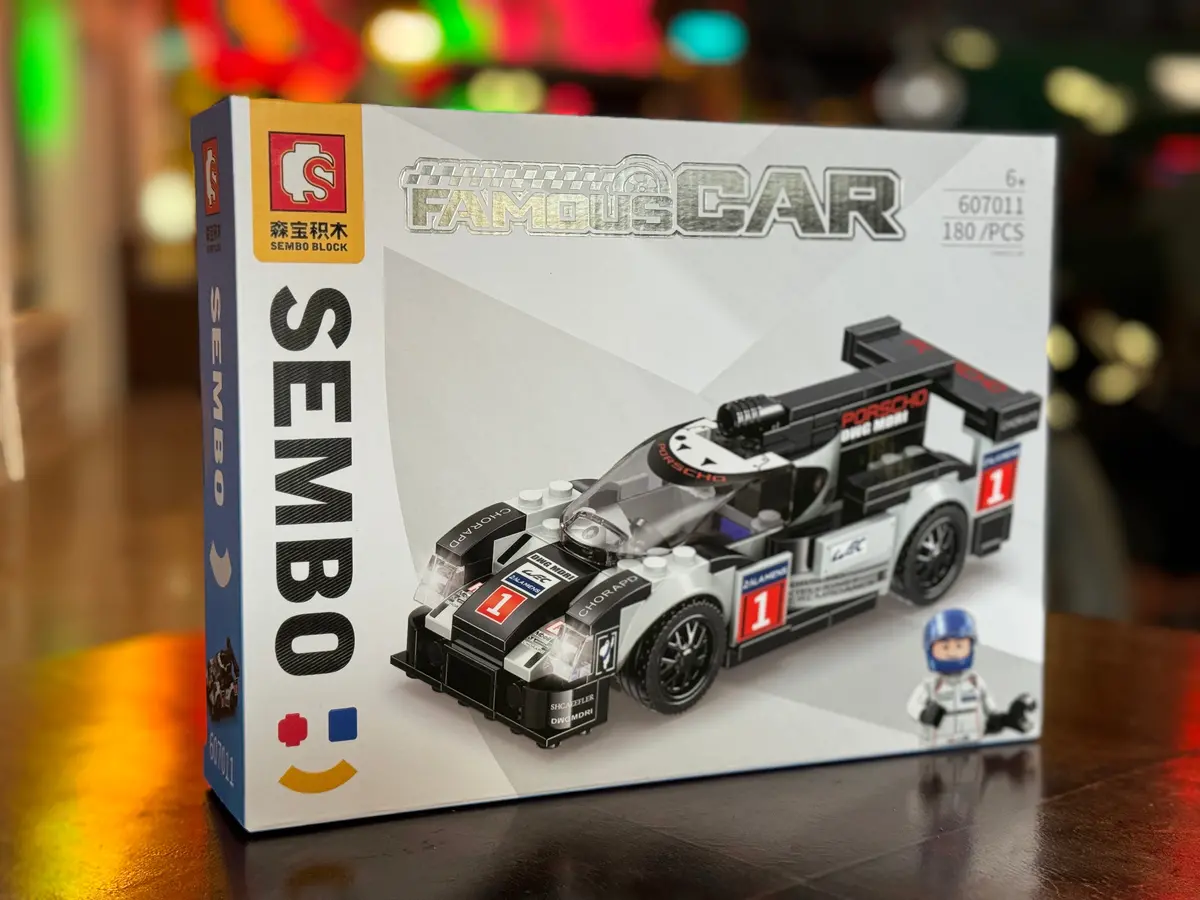 Silver Super Race Car Building Blocks 1