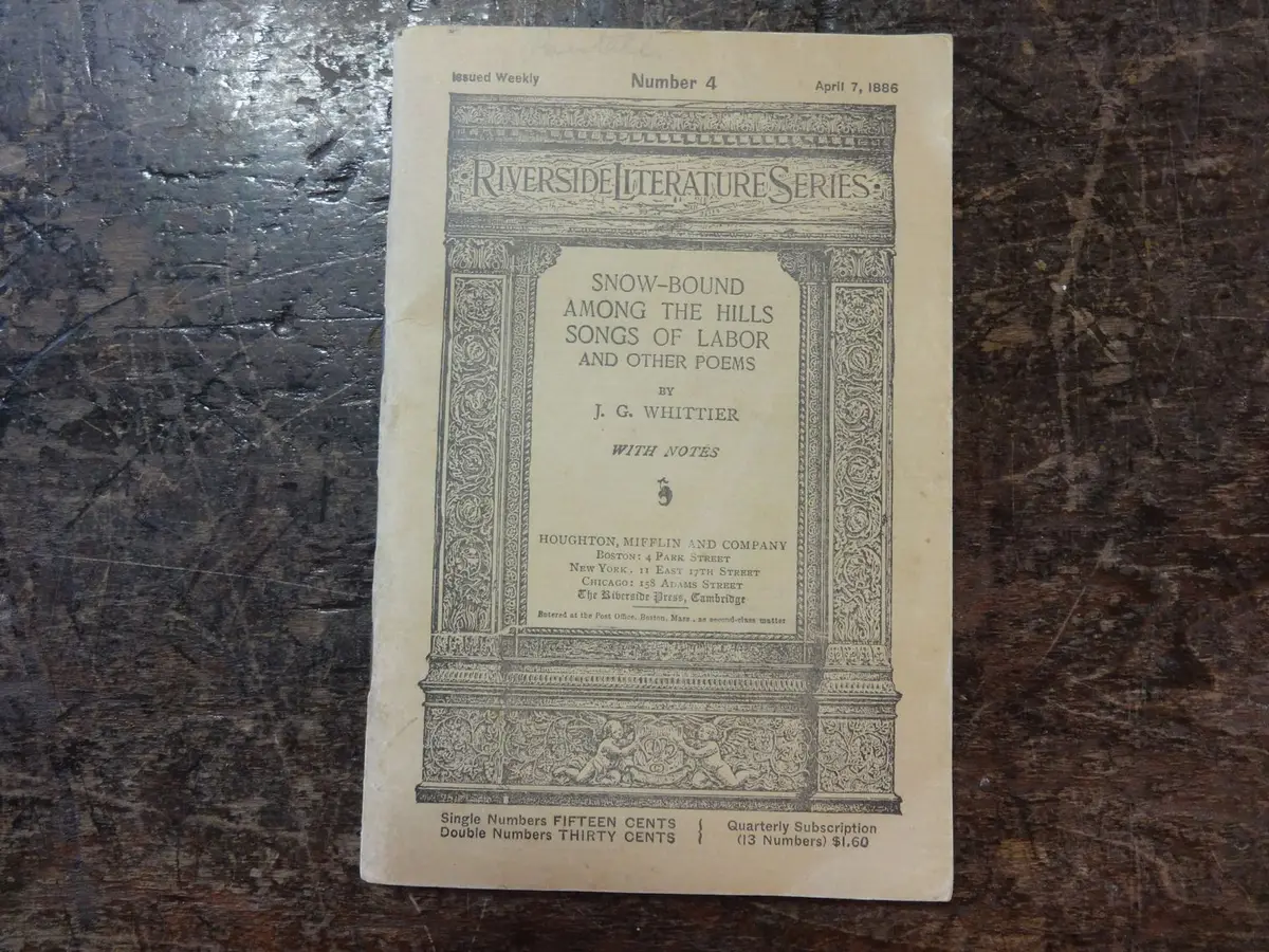 Riverside Literature Series, Poems By J.G. Whittier 1