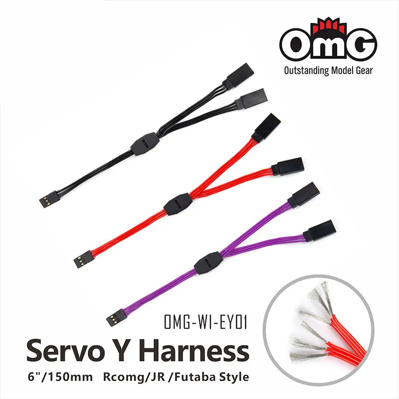 Omg 6"/150Mm Servo Y Harness  Rcomg/Jr/Futaba Style 1