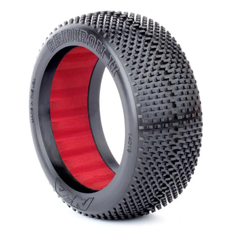 Aka 1/8 Gridiron Ii Super Soft Long Wear Tires, Red Inserts (2): Buggy 1