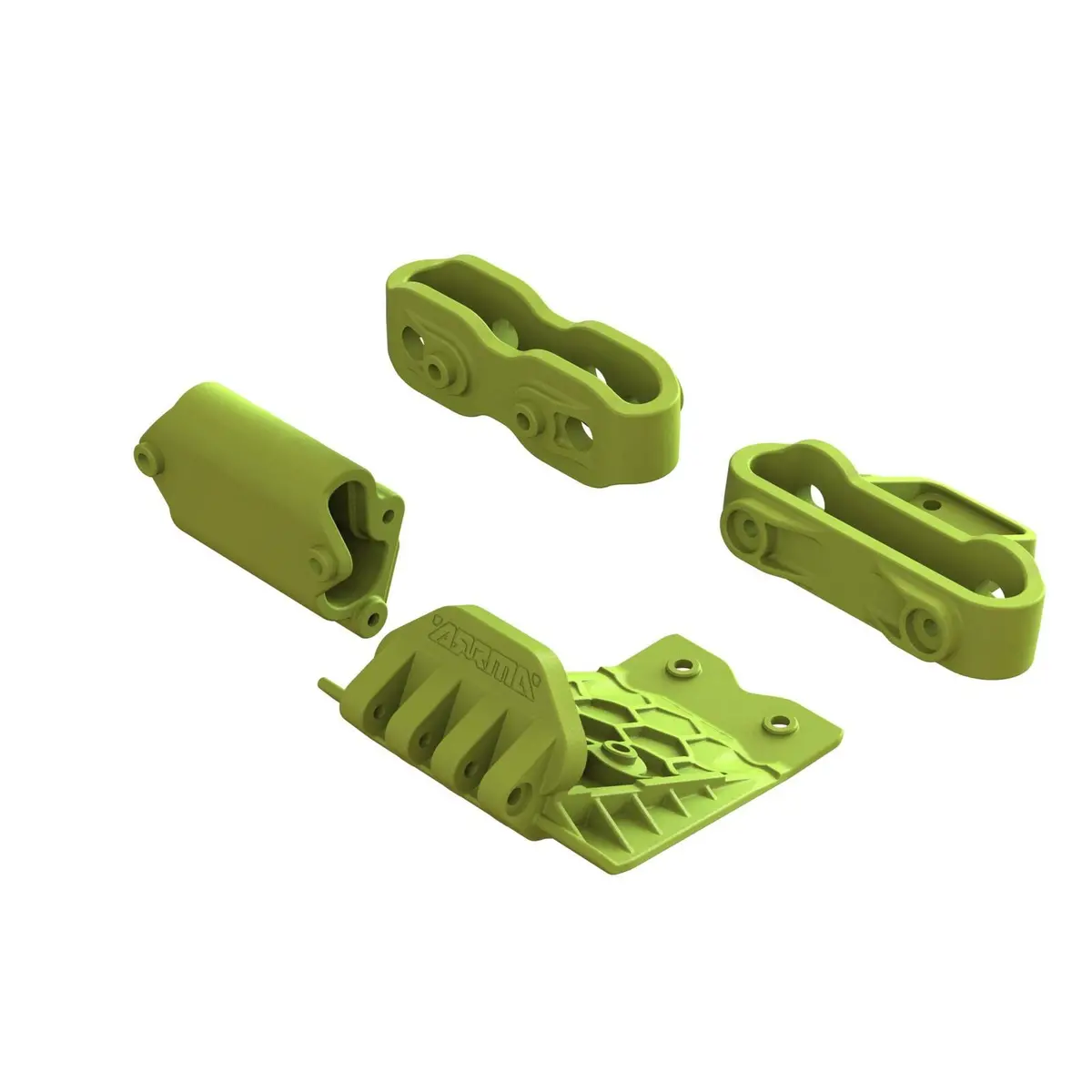 Arrma Lower Skid And Bumper Mount Set, Fluorescent Yellow 1