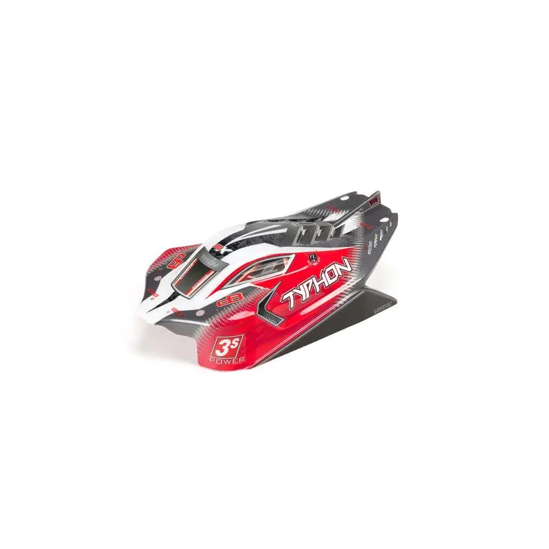 Arrma 1/8 Painted And Trimmed Body With Decals, Red: Typhon 4X4 Blx 1