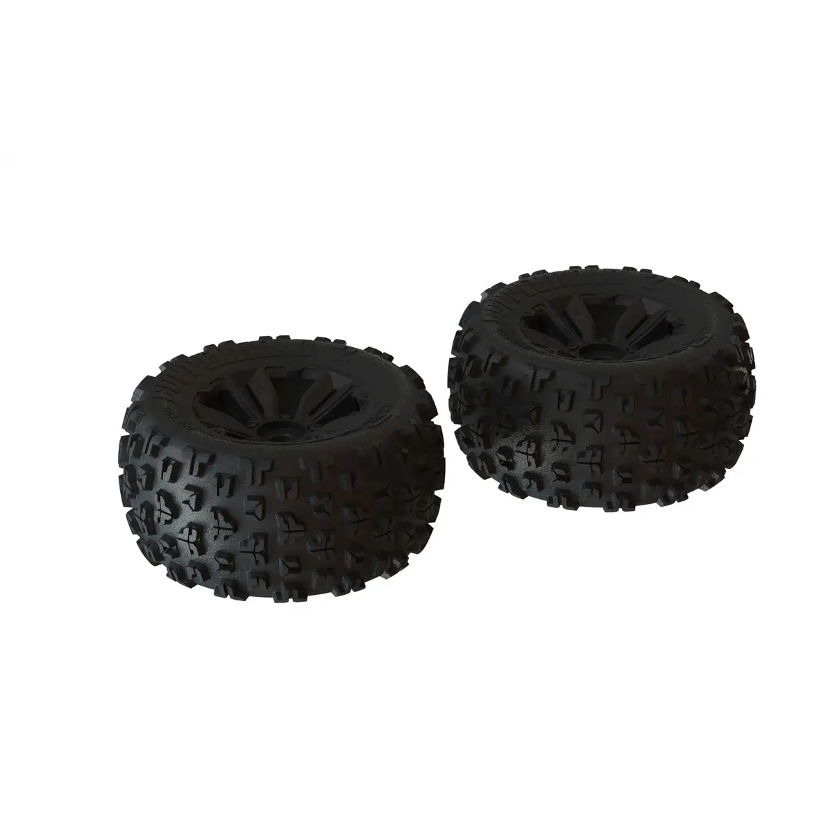Arrma 1/8 Dboots Copperhead2 Mt Front/Rear 3.8 Pre-Mounted Tires, 17Mm Hex, Black (2) 1