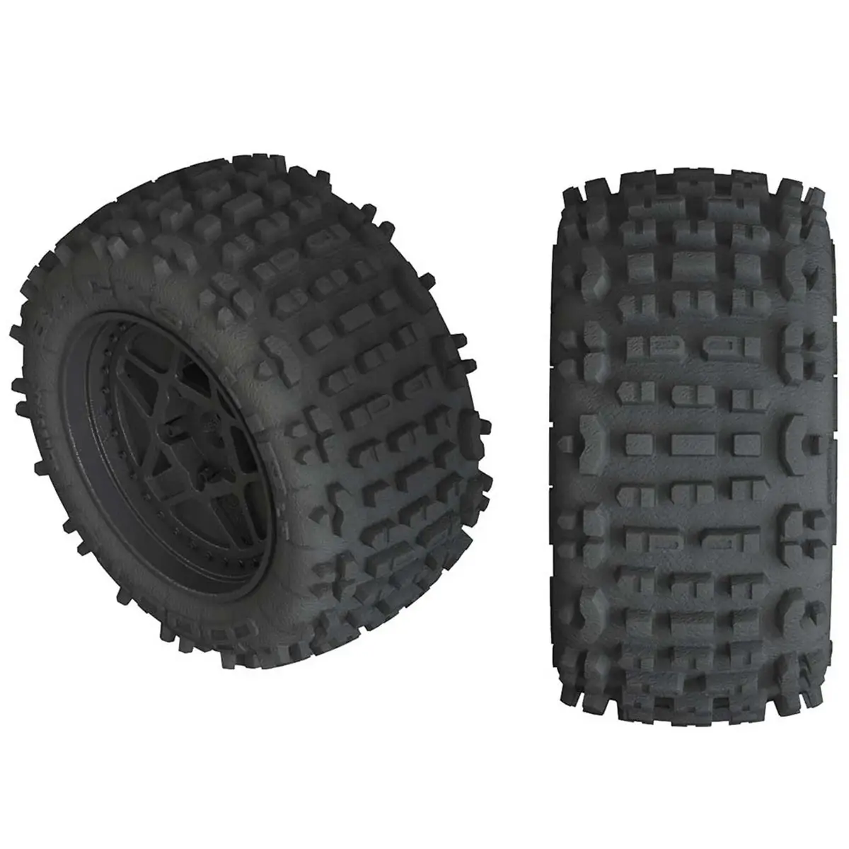 Arrma 1/10 Dboots Backflip Lp Front/Rear 3.8 Pre-Mounted Tires, 17Mm Hex, Black (2): 4S 1